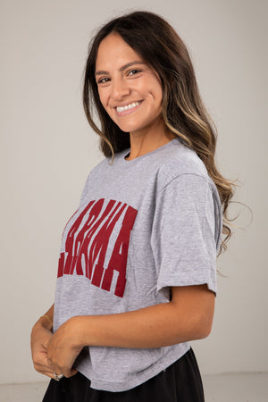 Heather Grey Alabama Cropped Tee