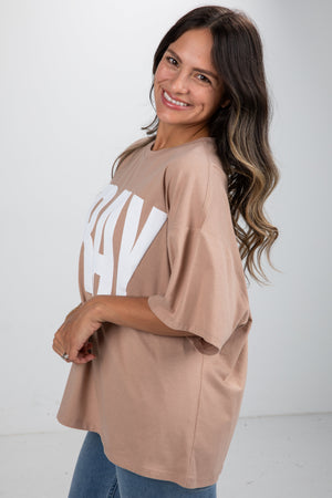 Taupe Pray Tee