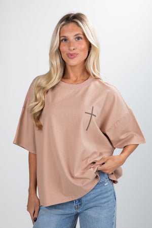 Taupe Trust In The Lord Tee