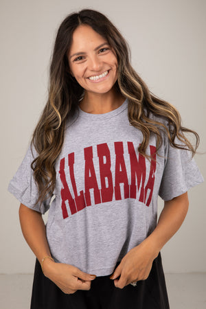 Heather Grey Alabama Cropped Tee
