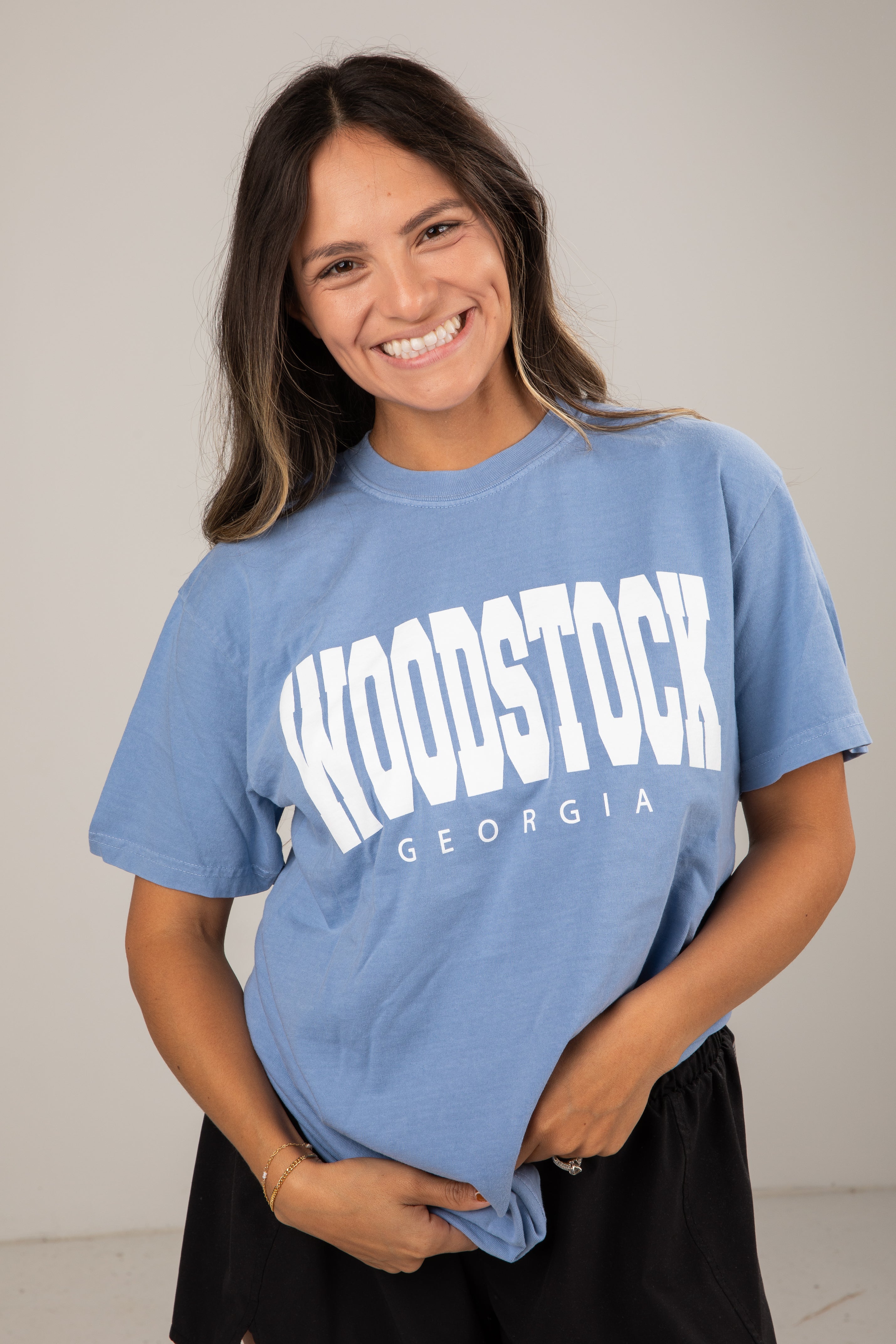 Light Blue Woodstock Georgia Tee