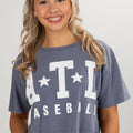 Navy ATL Star Baseball Cropped Tee