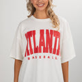 Off White/Red Atlanta Baseball Tee