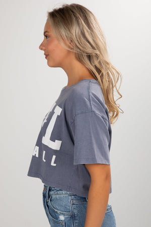 Navy ATL Star Baseball Cropped Tee