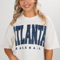 White Atlanta Baseball Cropped Tee