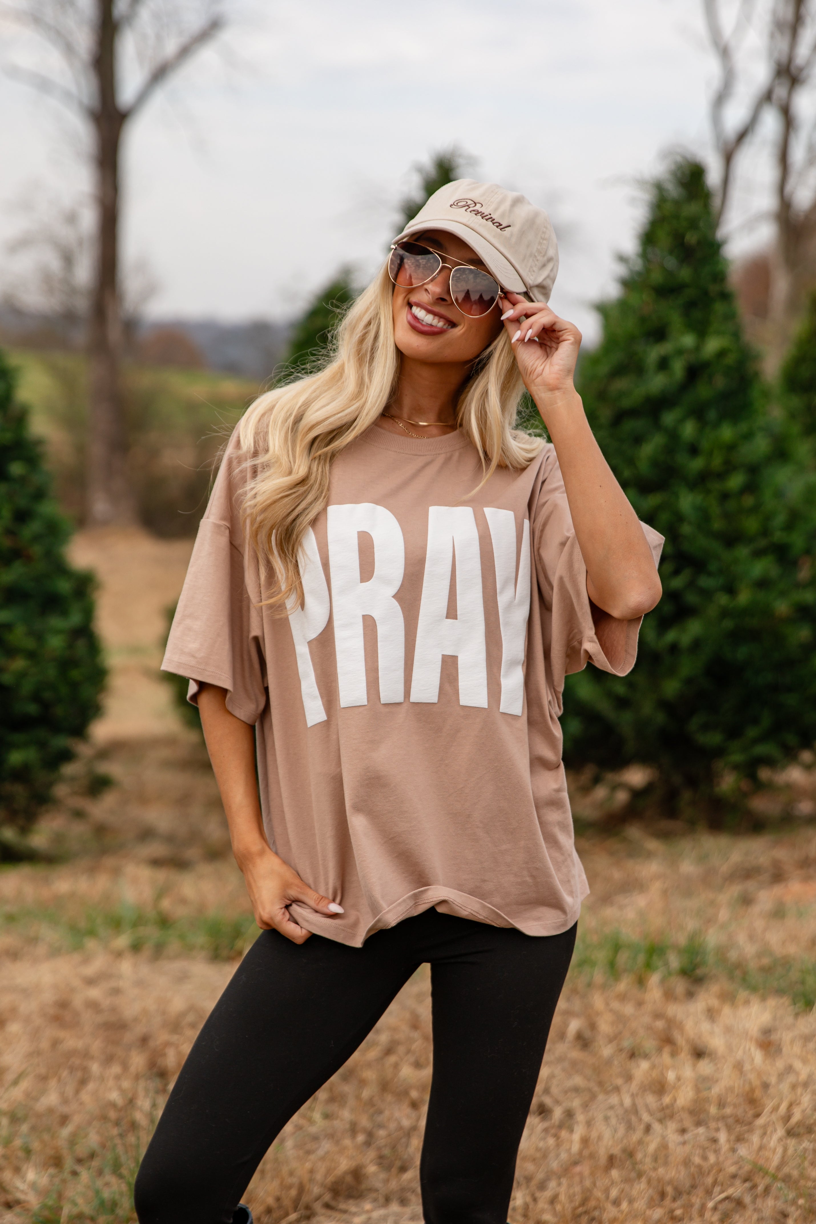 Taupe Pray Tee