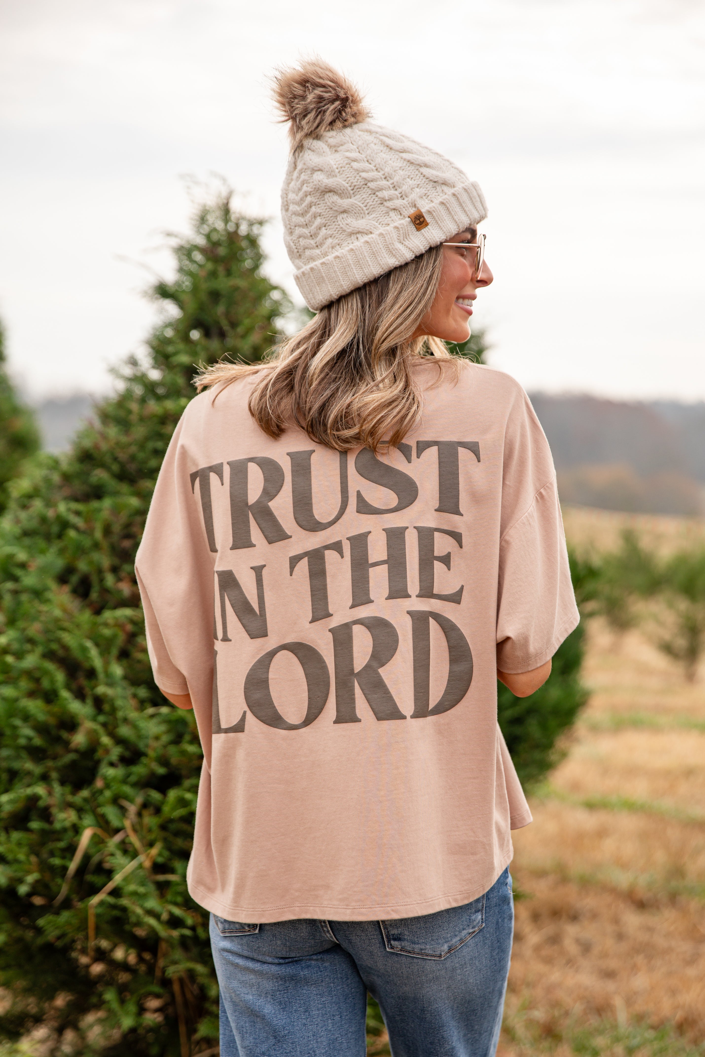 Taupe Trust In The Lord Tee