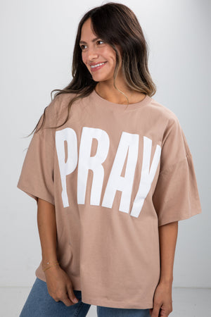 Taupe Pray Tee