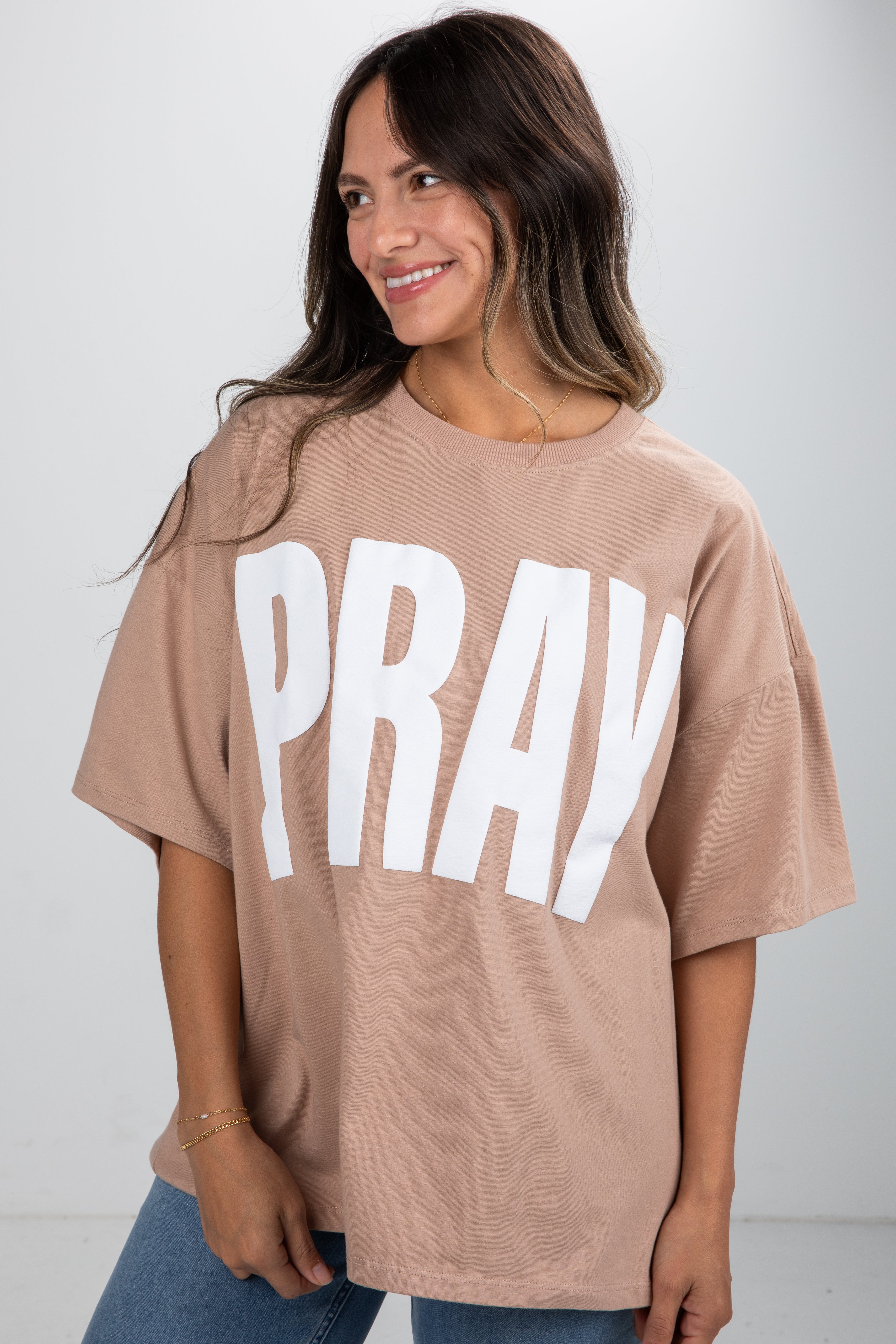 Taupe Pray Tee