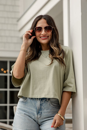Soft Sage Everyday Crop Top